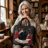 Квилтена чанта Artisan - Черна котка на книги