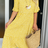 Noémie™ — Robe midi fluide élégante naturelle