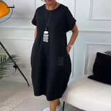 Рокля с къс ръкав и прост печат