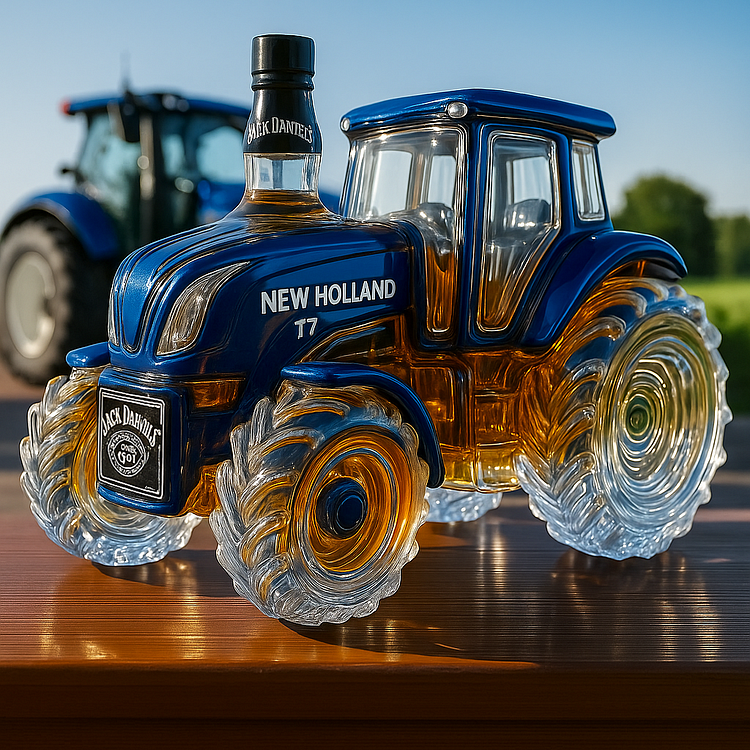 Класическа бутилка уиски във формата на трактор New Holland T7