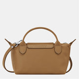 Мини чанта от кожа Longchamp - Кафява