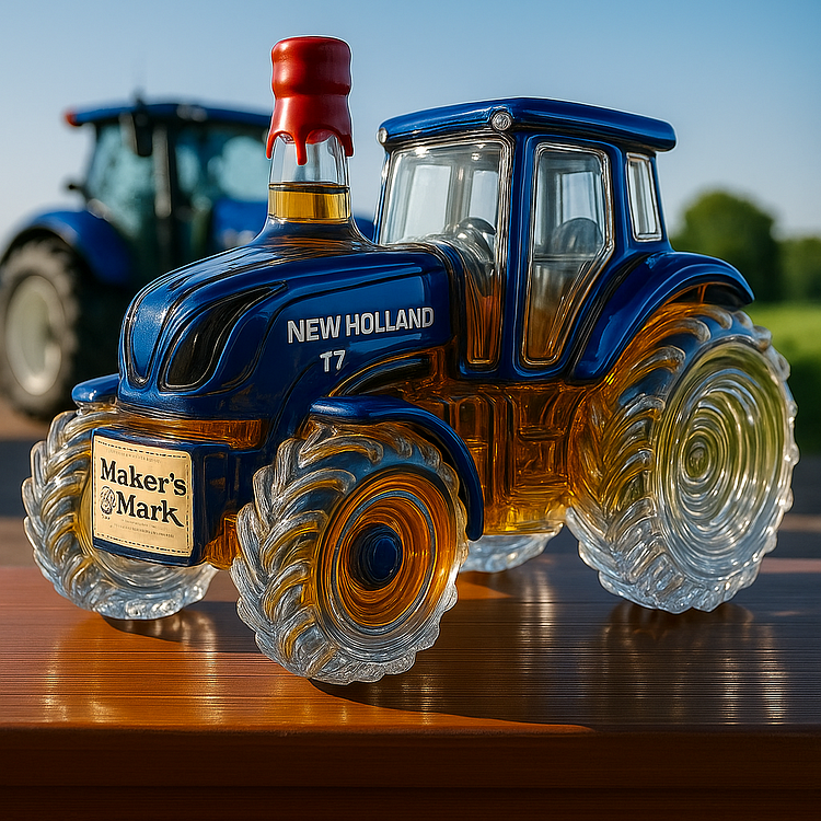 Класическа бутилка уиски във формата на трактор New Holland T7