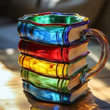 Цветна артистична 3D чаша с мотиви на книги