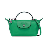 Мини чанта от кожа Longchamp - Зелена