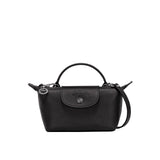 Мини чанта от кожа Longchamp - Черна