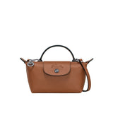 Мини чанта от кожа Longchamp - Кафява