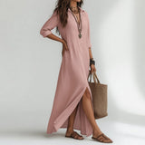 Violaine™ — Robe longue chemise bohème élégance naturelle
