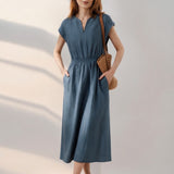 Lina — Robe en lin mélangé fluide et élégante